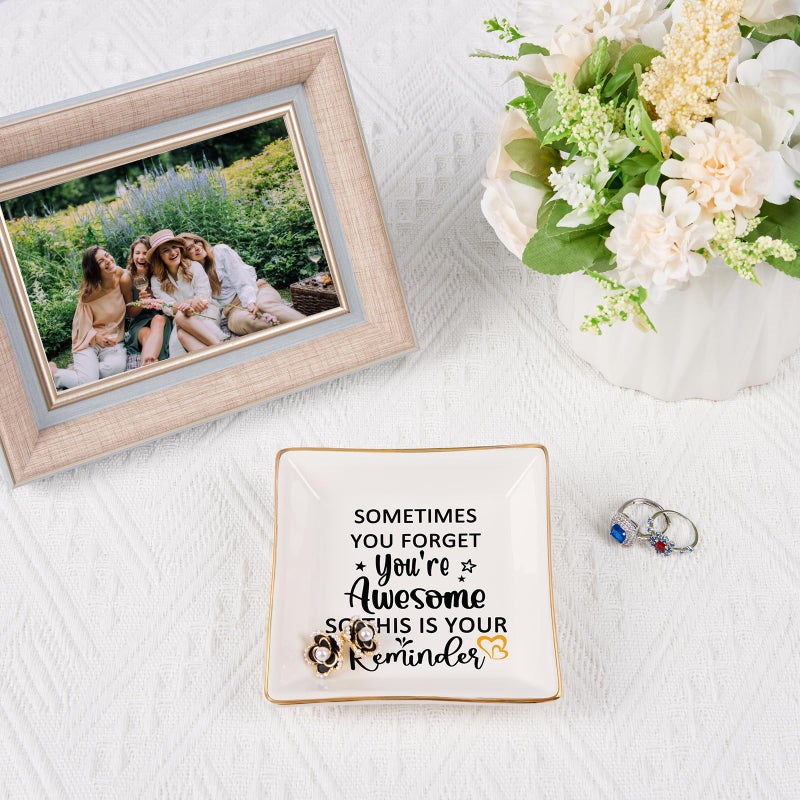 Spegiffu Birthday Gifts for Women Jewelry Dish - You Are Awesome Gift for Women Best Friends Female Coworker Mom Mother's Day Christmas Retirement Valentines Gifts for Her - Image 2